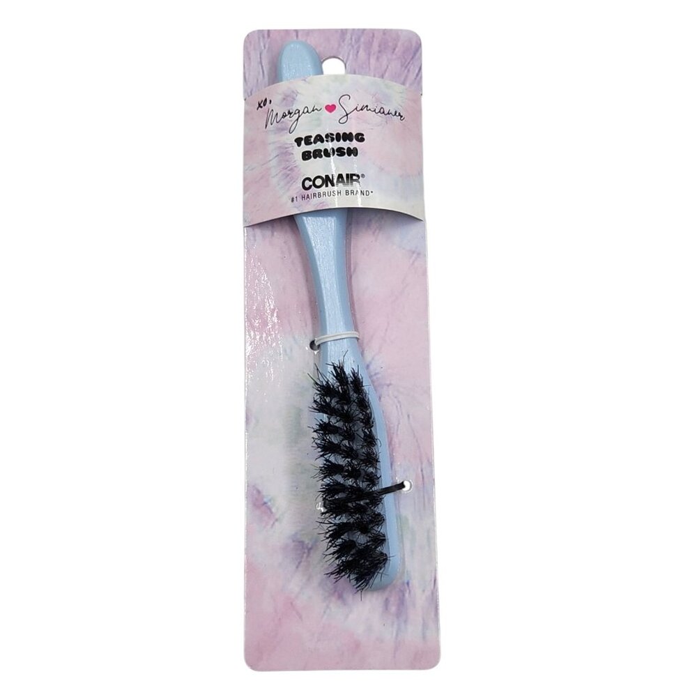 Conair Teasing Brush Morgan Simianer XO Small Mixed Boar‎ Bristle Light Blue